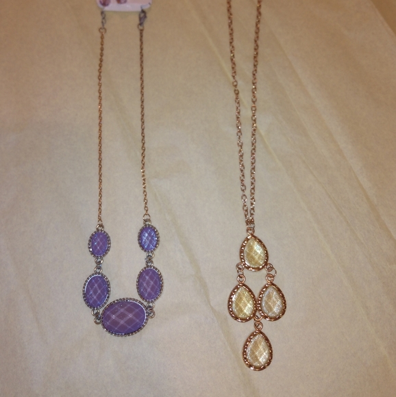 Yellow Gold Necklace, Purple Gold Necklace - Picture 2 of 6